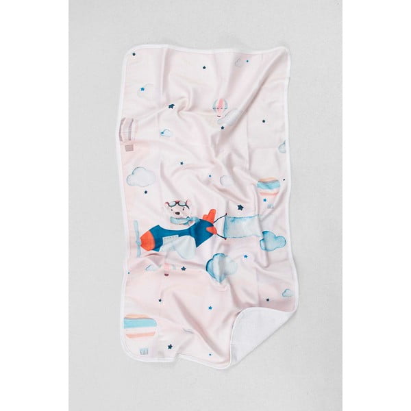 Asciugamano in cotone blu/rosa 50x90 cm Pilot - Foutastic