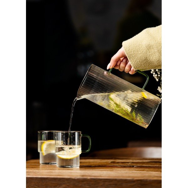 Tazze in set per cappuccino verdi in vetro 2 pz 350 ml Livio – Vialli Design-image-1