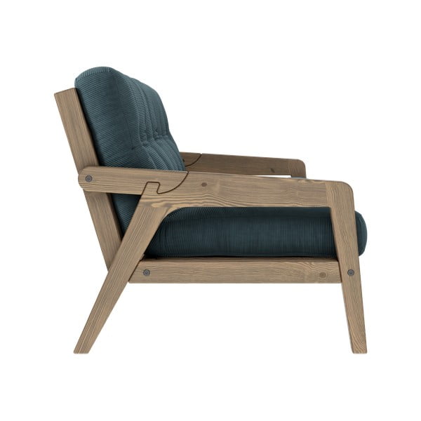 Divano letto in velluto a coste blu 204 cm Grab - Karup Design-image-4