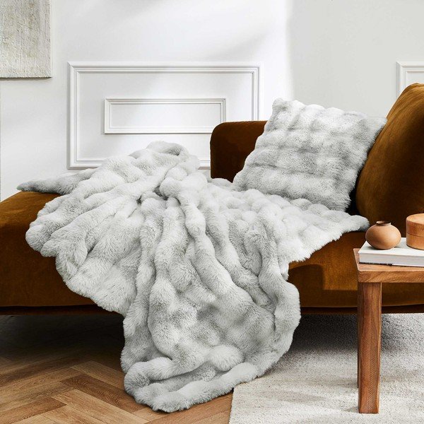 Coperta grigia in micropile 220x240 cm Mounty – douceur d'intérieur-image-2