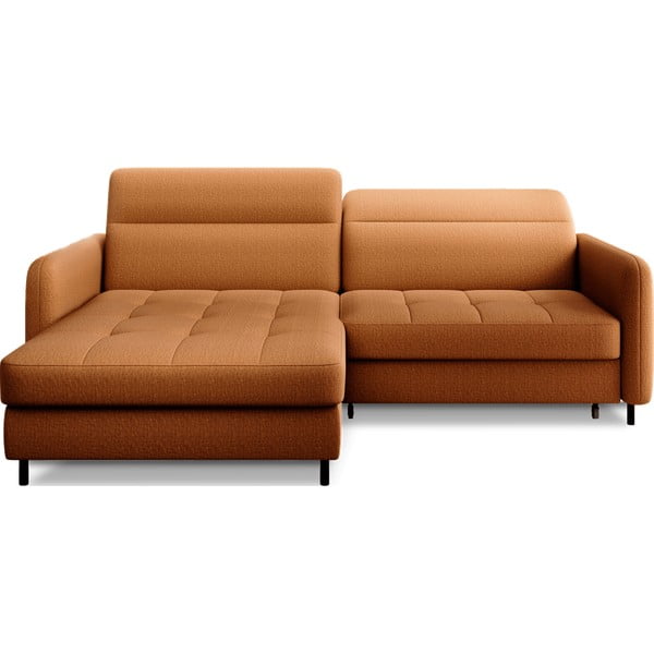 Divano angolare giallo allungabile/con contenitore (con penisola a sinistra/con chaise lounge) e rivestimento in velluto Gomsi – ELTAP