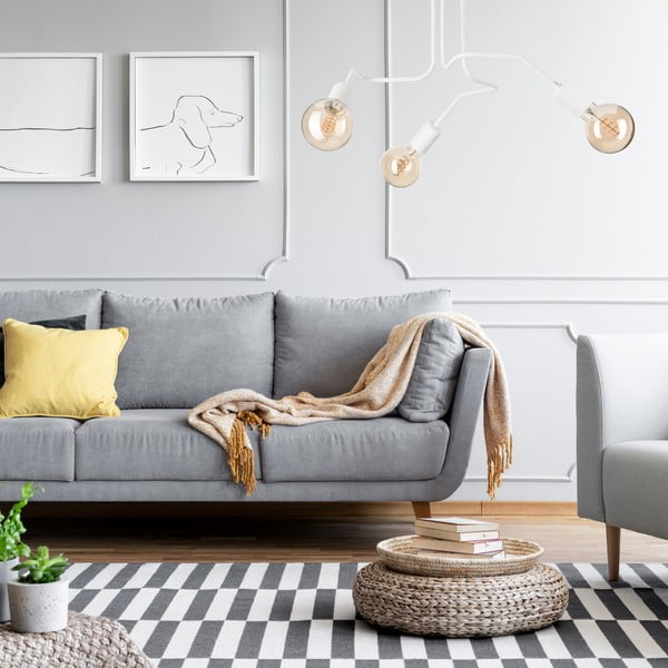 Lampadario bianco 55x55 cm Domino - LAMKUR-image-3