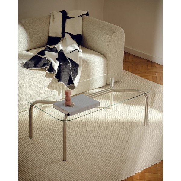 Tavolino da salotto argentato con piano in vetro 60x110 cm Uku – noo.ma-image-3