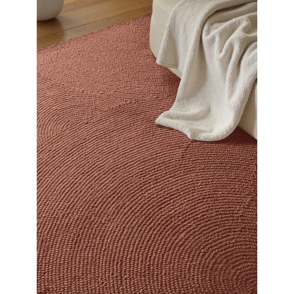 Tappeto color terracotta in lana tessuto a mano 80x150 cm Calmio – Hanse Home-image-2