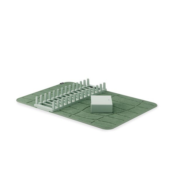 Tappetino scolapiatti verde polveroso in plastica 61x43 cm Udry – Umbra