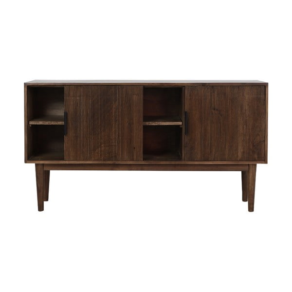 Cassettiera bassa marrone scuro in legno massiccio 150x80 cm Bitika - Light & Living-image-3