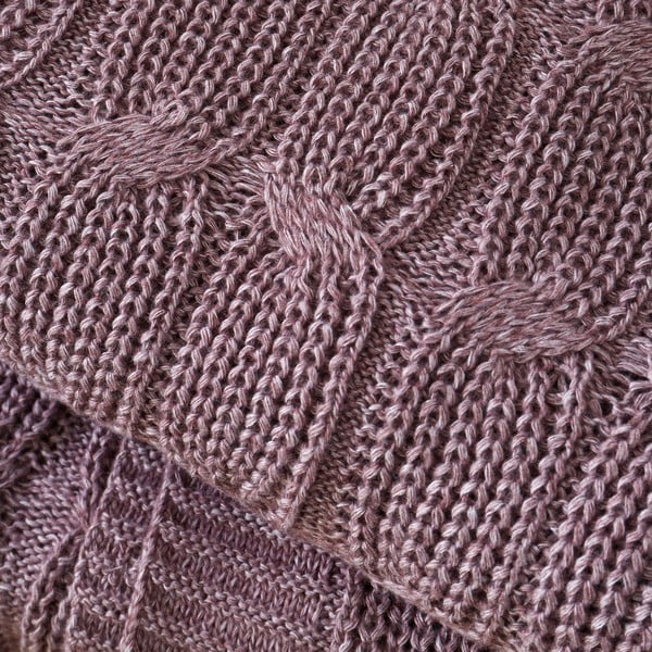 Coperta a maglia rosa e viola 130x170 cm Chunky Marl Knit - Catherine Lansfield-image-1