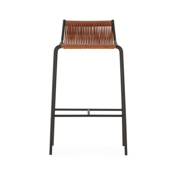 Sgabello da bar color terracotta in metallo (altezza della seduta 65 cm) Emily – Marckeric-image-4