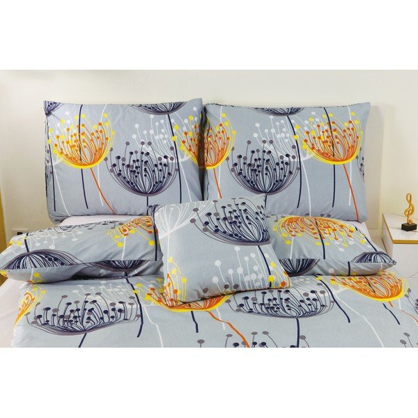 Biancheria da letto singola in microsatinato 140x200 cm, azzurro 6 pezzi Stella - My House-image-1