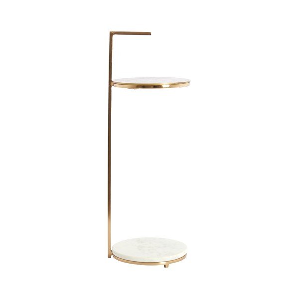 Tavolino rotondo con piano in marmo ø 26 cm Leda – Light & Living-image-3