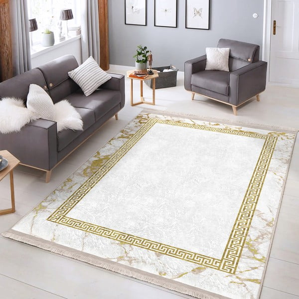 Tappeto in bianco-oro 160x230 cm - Mila Home-image-1