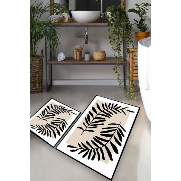 Set di tappetini per il bagno beige 2 pz 60x100 cm Casting – Foutastic-image-1