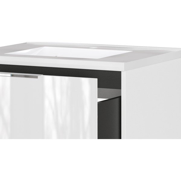 Mobile da lavabo bianco lucido da appendere 61x61 cm Celano – Germania-image-4