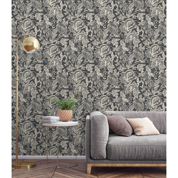 Carta da parati in lana 10 m x 53 cm Leaf - Vavex-image-1