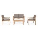 Set di mobili da giardino di colore naturale in alluminio per 4 persone Kallen   – Bizzotto