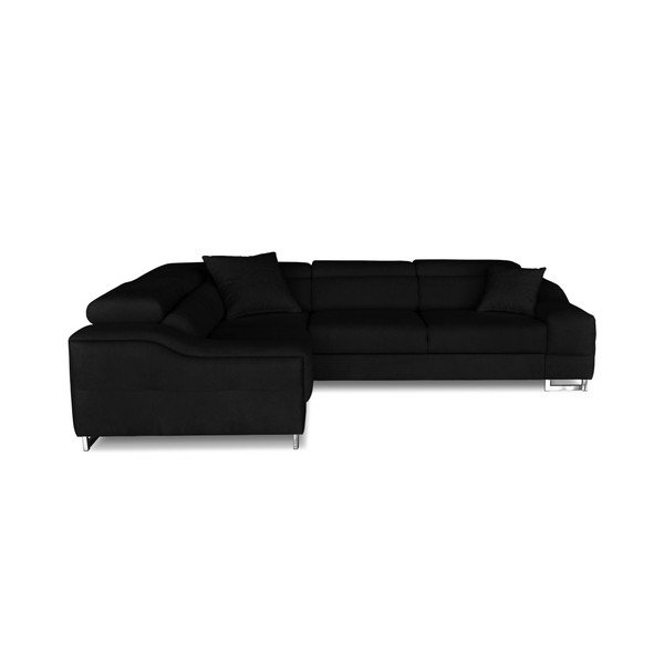 Černá rohová rozkládací pohovka Windsor & Co. Sofas Kappa, levý roh