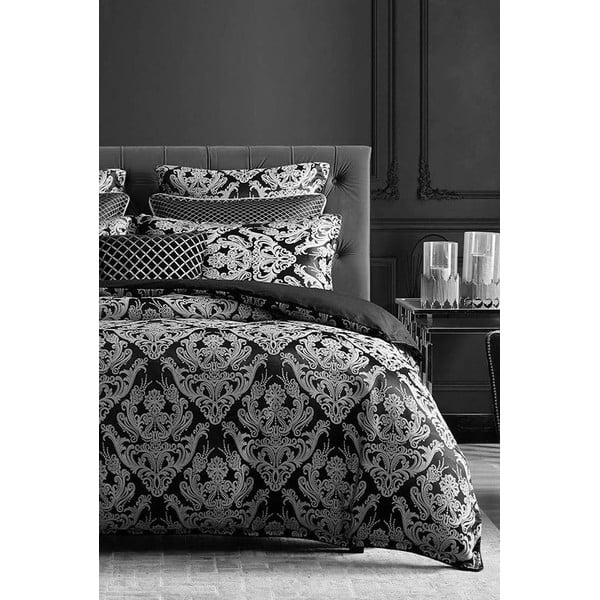 Biancheria da letto matrimoniale grigio in cotone Renforcé con un lenzuolo 4 pezzi 200x220 cm Damask - Mila Home