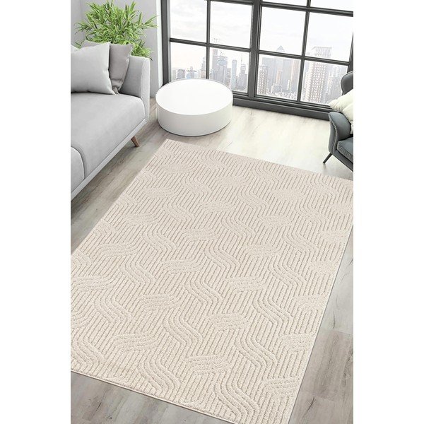 Tappeto color crema lavabile 150x230 cm Loopy – Mila Home-image-1