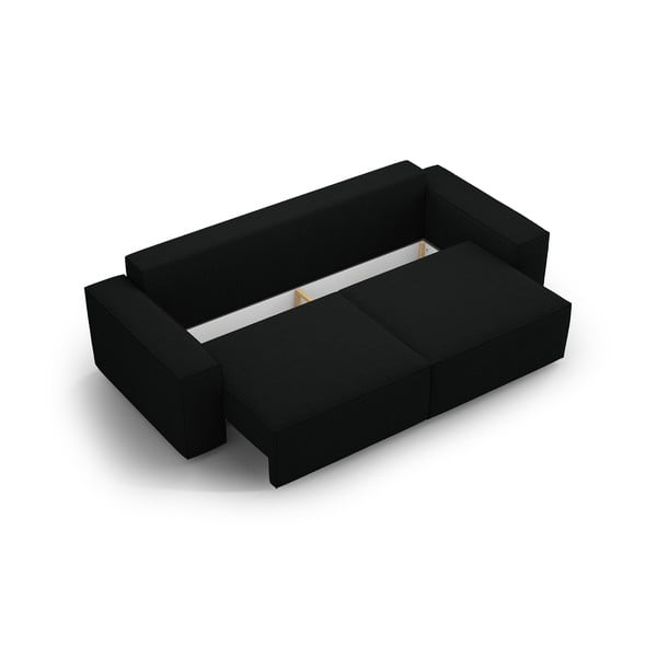 Divano letto nero in tessuto bouclé 247 cm Jodie - Micadoni Home-image-3