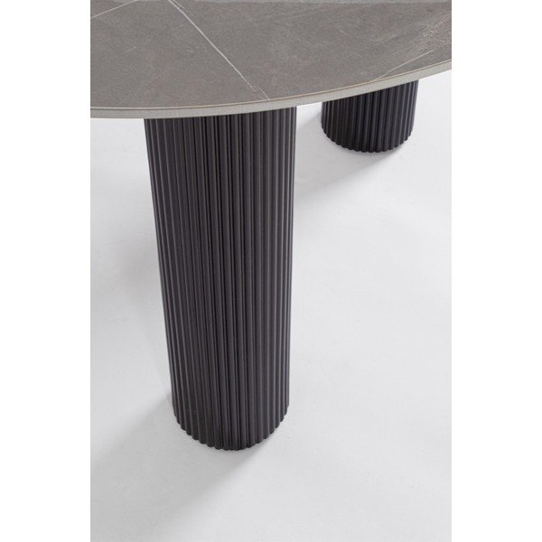 Tavolo da pranzo rotondo con piano effetto marmo ø 120 cm Bamira – Yes Everyday-image-3