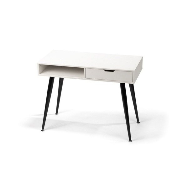 Scrivania bianca con base in metallo nero loomi.design , 100 x 50 cm Diego - Bonami Essentials