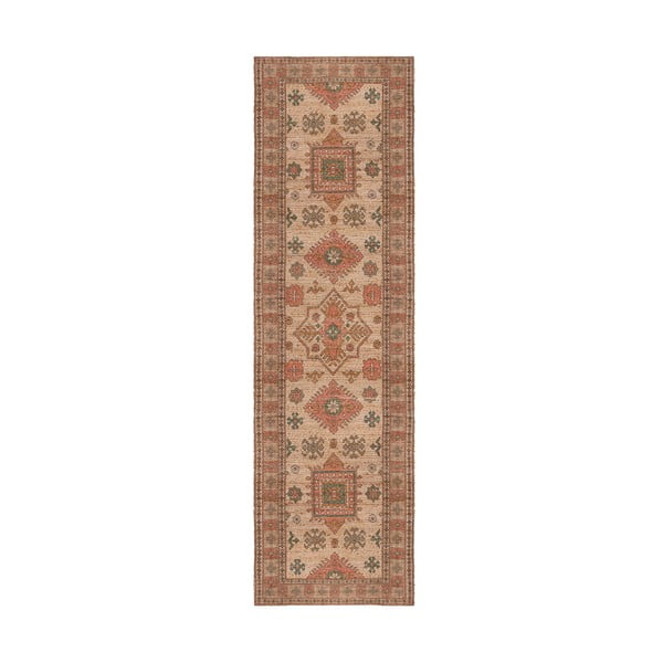 Tappeto rosa e color terracotta in misto iuta tessuto a mano 60x230 cm Lana Jute – Flair Rugs