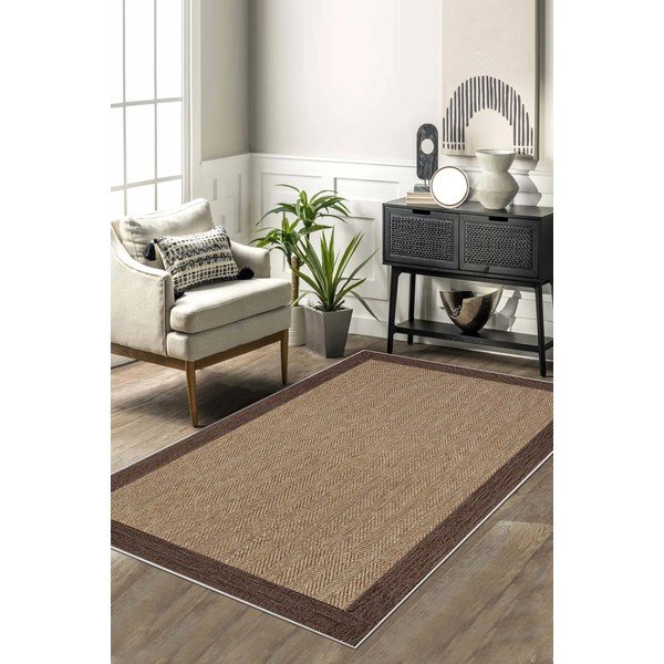 Tappeto beige lavabile 80x150 cm Daphne – Vitaus-image-1