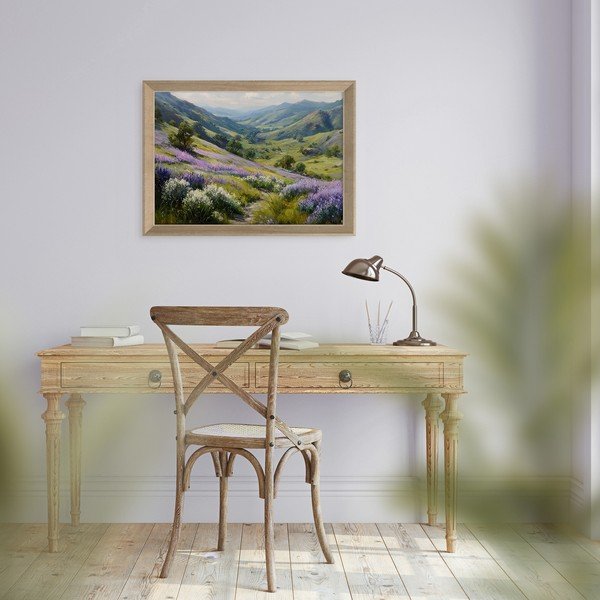 Dipinto stampato con cornice inclusa 75x56 cm Violet Hills – Styler-image-2