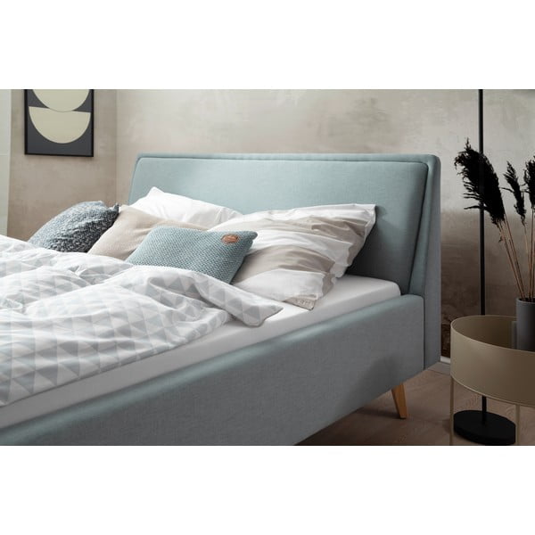 Letto matrimoniale imbottito blu/grigio rete non inclusa 160x200 cm Frieda – Meise Möbel-image-1