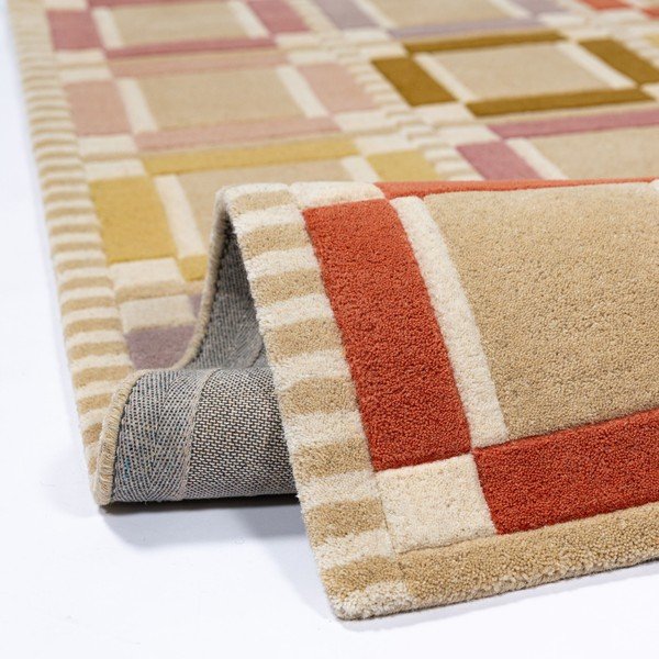 Tappeto di colore naturale in lana tessuto a mano 140x200 cm Quadro Wool – Flair Rugs-image-3