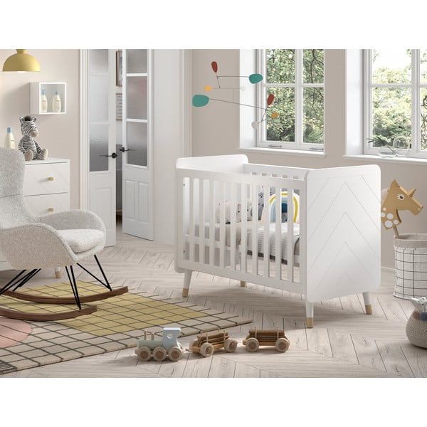 Lettino in legno di pino bianco 60x120 cm BILLY - Vipack-image-1