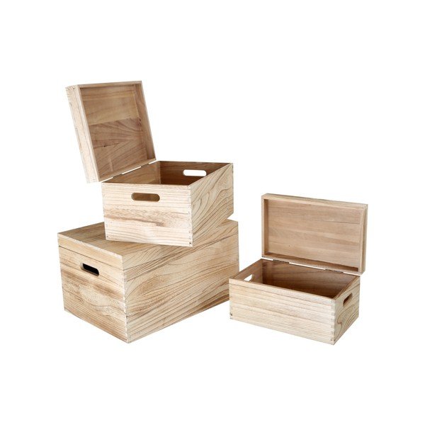 Sada 3 dřevěných truhel Legler Trunk