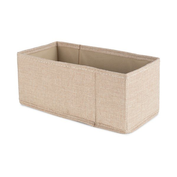 Scatola beige in tessuto 28x12x12 cm Sandy – Compactor-image-1