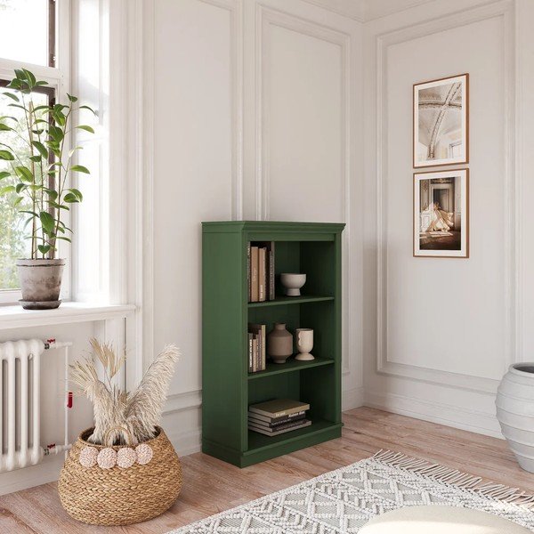 Libreria verde in pino massiccio 74x118x35 cm Anita – Støraa-image-1