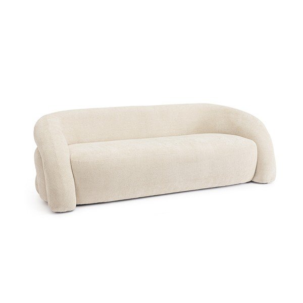 Divano color crema con rivestimento in ciniglia 200 cm Clemence – Bizzotto-image-2