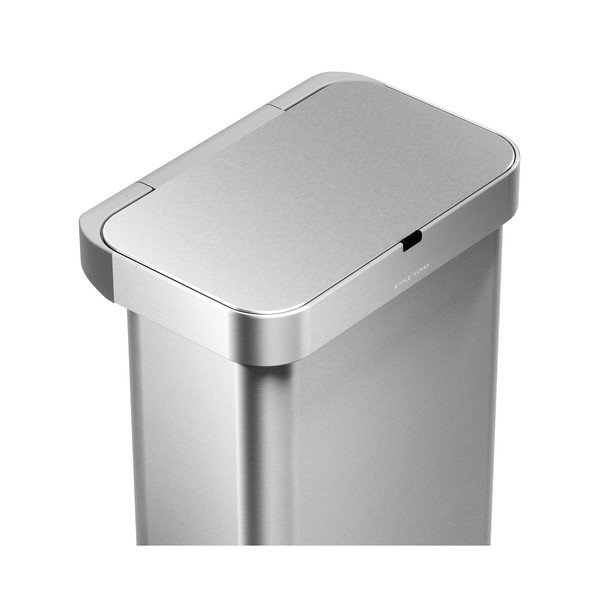 Cestino per la spazzatura argentato in acciaio con sensori contactless 58 l Sensor – simplehuman-image-1
