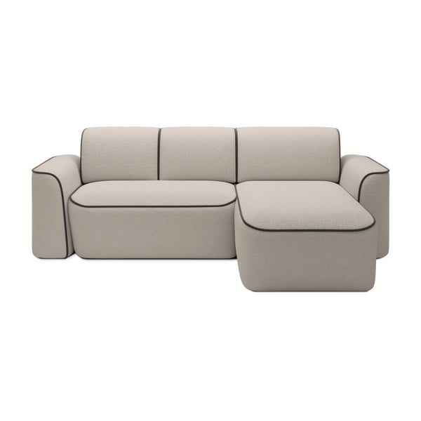 Divano angolare beige (con penisola a destra/con chaise lounge) e rivestimento in bouclé Ume – ELTAP