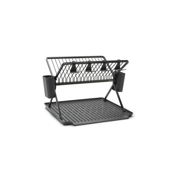Scolapiatti a due piani verde scuro in metallo 42x51 cm – Brabantia-image-2