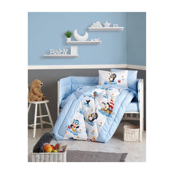 Set di biancheria da letto per bambini in cotone per letto singolo Penguen - Mijolnir