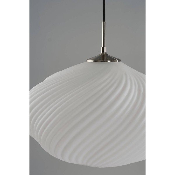 Lampadario bianco/argentato in vetro opale con intensità regolabile ø 50 cm Meringue – Jotex-image-4