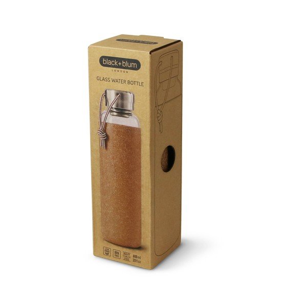 Borraccia in vetro con custodia in silicone beige, 600 ml G-Bottle - Black + Blum-image-2