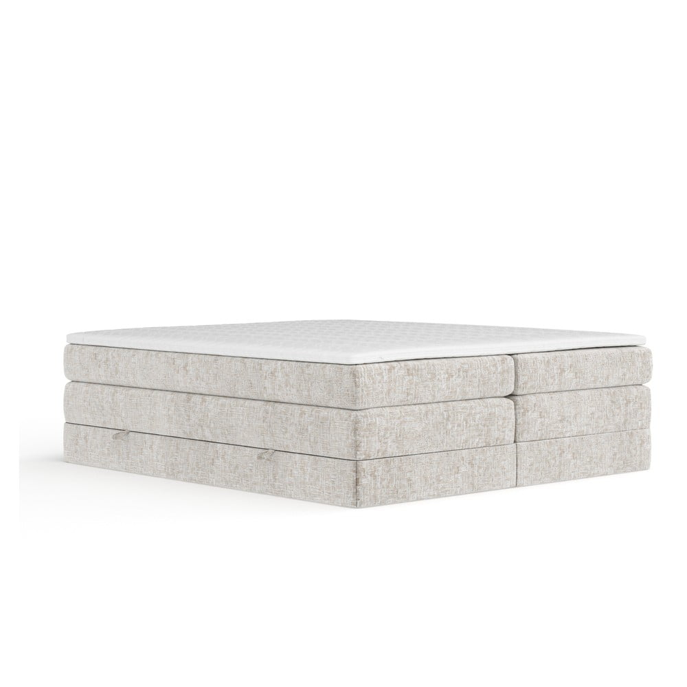 Letto boxspring beige con contenitore/senza testiera 200x200 cm Juniper – Maison de Rêve | Letti boxspring