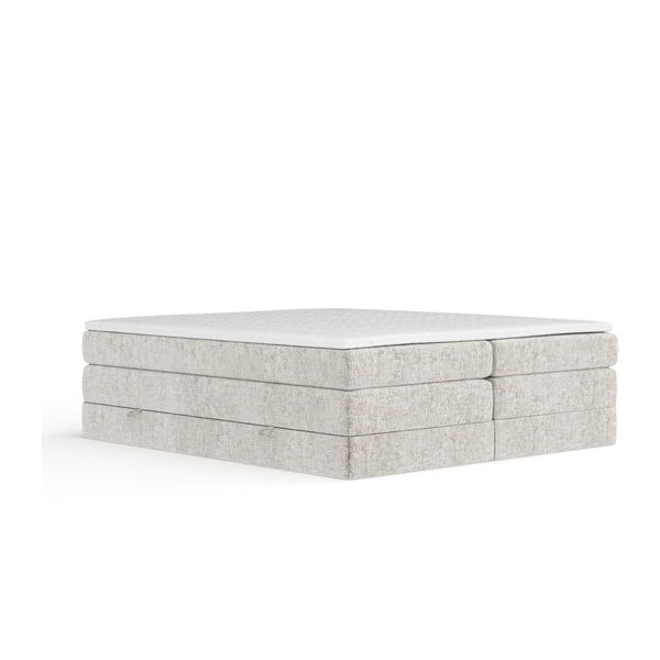 Letto boxspring beige con contenitore/senza testiera 180x200 cm Juniper – Maison de Rêve