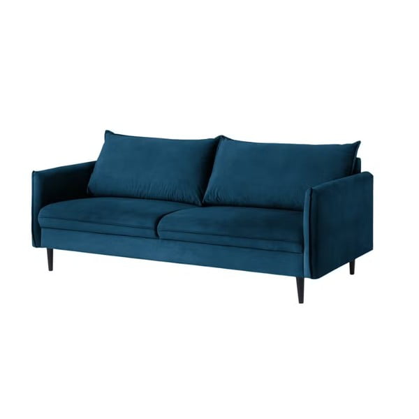 Divano blu scuro con rivestimento in velluto 203 cm Juli – Ropez