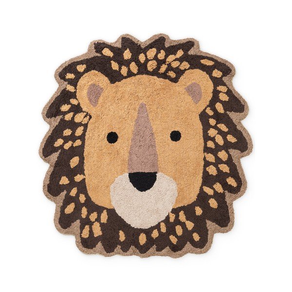 Tappeto per bambini arancione/marrone in cotone lavabile/tessuto a mano 120x125 cm Snuggle Roary – Hanse Home