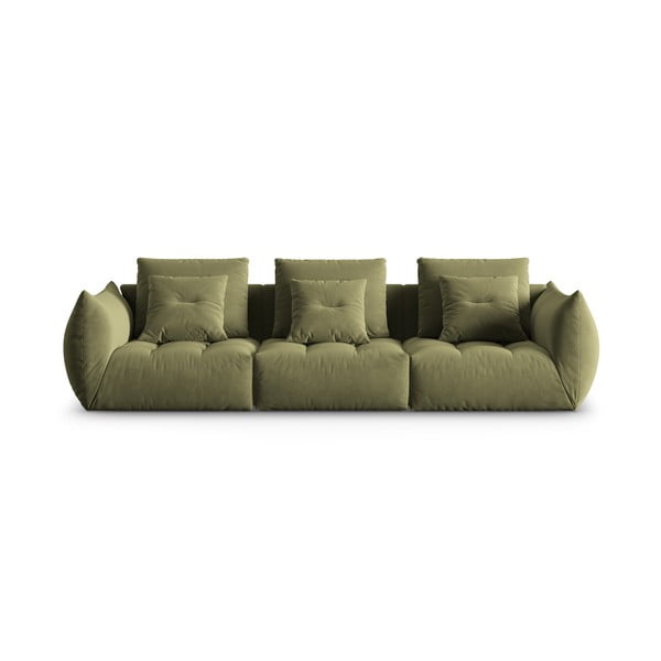 Divano bouclé verde chiaro 332 cm Bloom - Micadoni Home