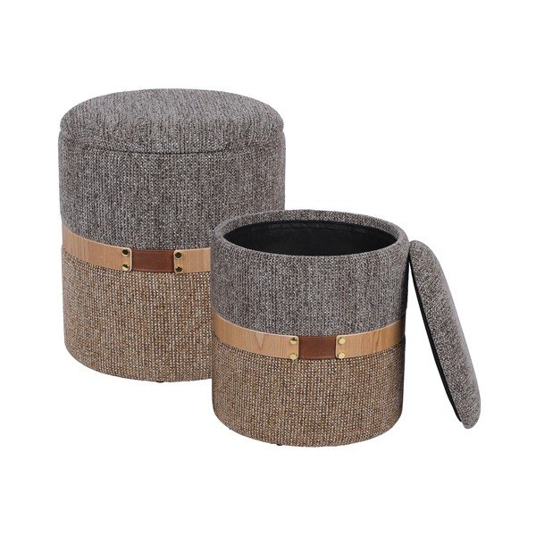 Poggiapiedi grigio/marrone Talya – Bizzotto-image-1