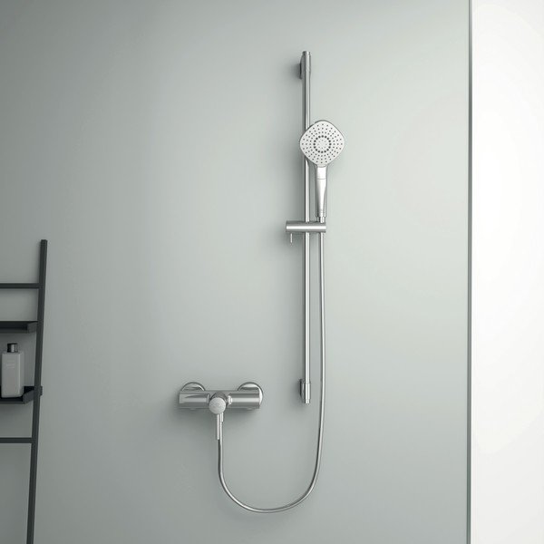 Rubinetto per vasca da bango argentato effetto lucido a muro Ceraline - Ideal Standard-image-3