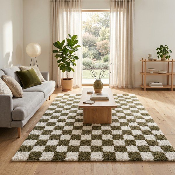 Tappeto verde scuro/crema 120x170 cm Grida - ESTE-image-2