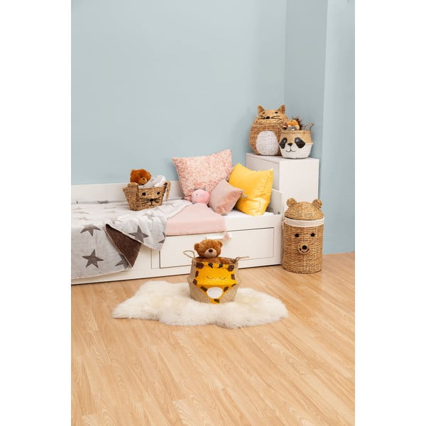 Cesto portagiochi da bambini in seagrass bianco e naturale ø 25x24 cm Panda - Compactor-image-4